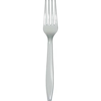 Plastic Forks Shimmering Silver 24 Ct