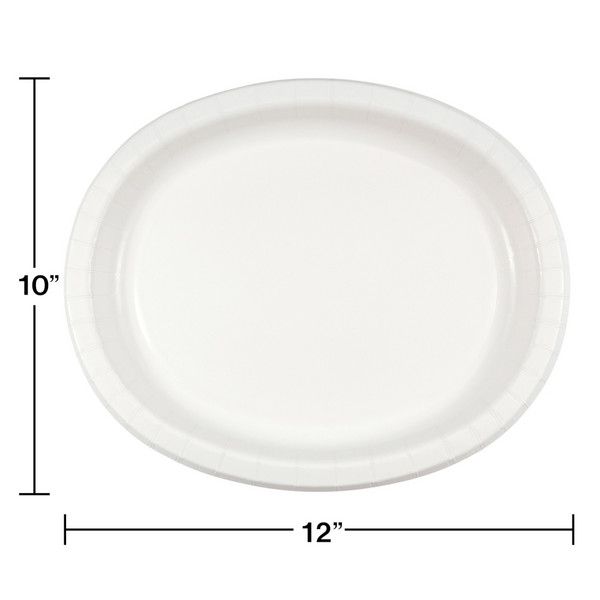 Oval Platter Paper - White 8 Ct