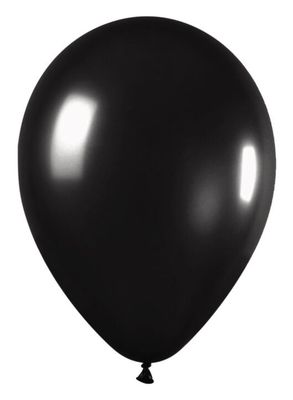 Metallic Black  11"Latex Balloons  - 25 Ct Bag
