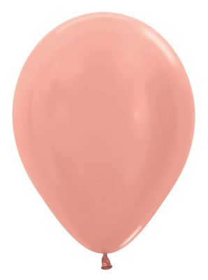 Metallic Rose Gold 11" Latex Balloons - 25 Ct Bag
