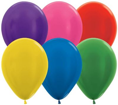 Metallic Assortment 11" Latex Balloons - 25 Ct Bag