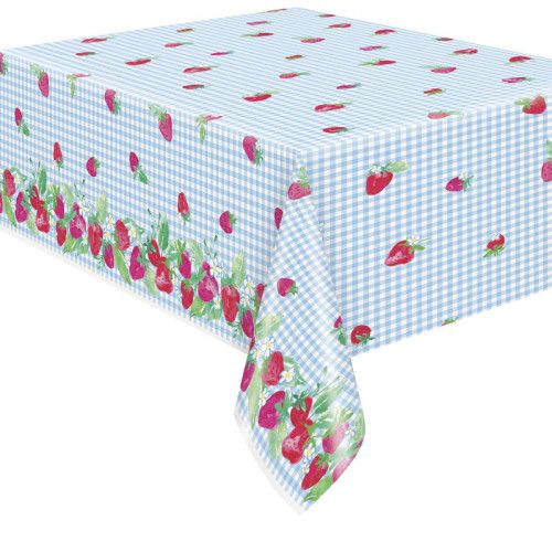 Sweet Strawberry - Plastic Table Cover  54" x 84"