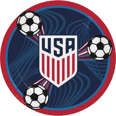 US Soccer - 9" Plate 8 Ct.