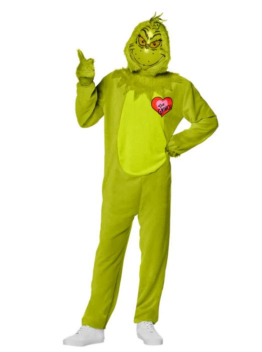 Dr. Seuss - Deluxe Grinch Jumpsuit -, Attribute: Adult, Size: Large