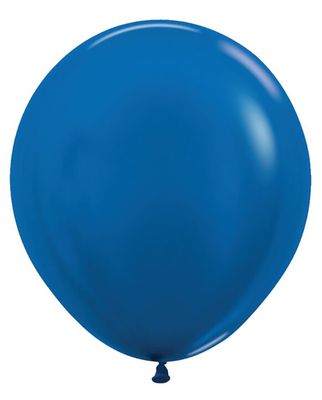 Metallic Blue 18" Latex Balloons - 6 Ct