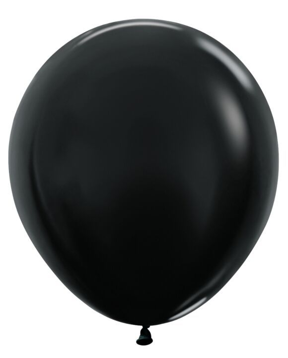 Metallic Black 18" Latex Balloons - 6 Ct
