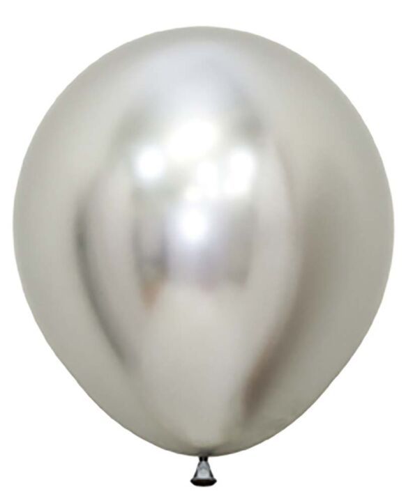 Reflex Silver 18" Latex Balloons - 6 Ct