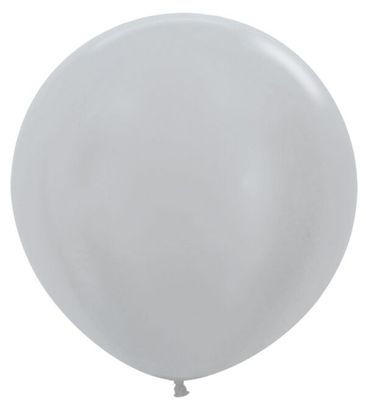 Metallic Silver 24" Latex Balloons - 3 Ct