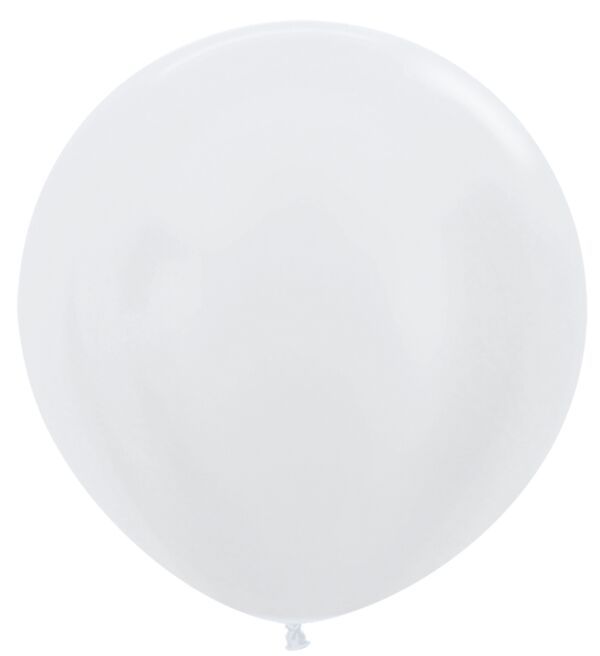Pearl White 24" Latex Balloons - 3 Ct