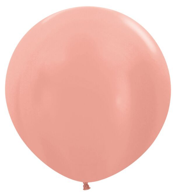 Metallic Rose Gold 24" Latex Balloons - 3 Ct