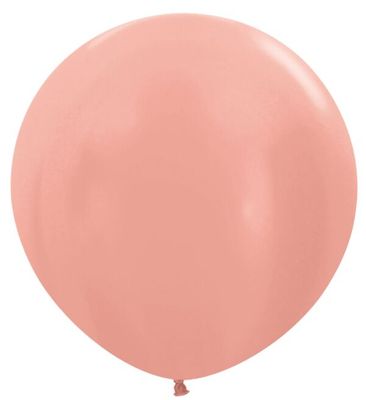 Metallic Rose Gold 24" Latex Balloons - 3 Ct