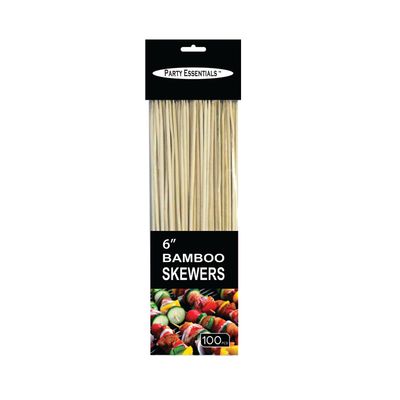 Bamboo Skewers 6" 100 Ct