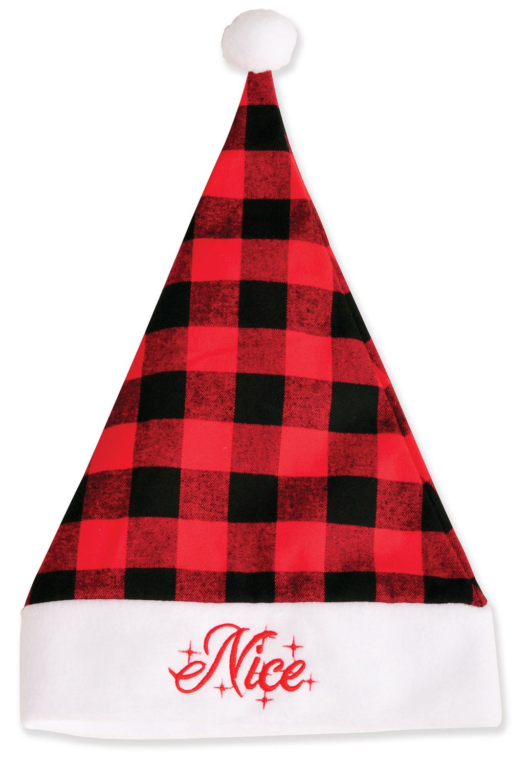Plaid "Nice" Santa Hat