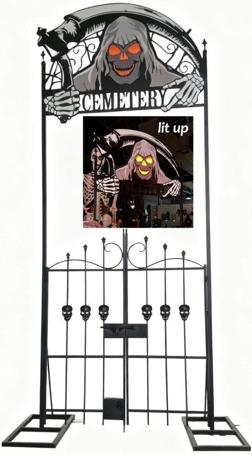 Cemetery Light Up Metal Archway 7'-8' Tall
