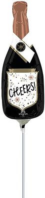 Cheers Confetti Bubbly Bottle - 14" Air Filled Mylar