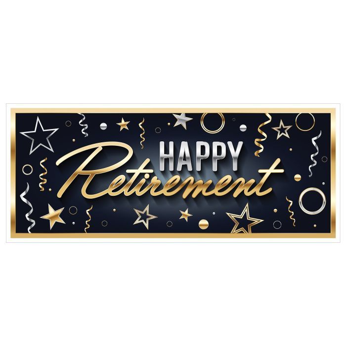 Happy Retirement Oversized Banner 30" X 6'