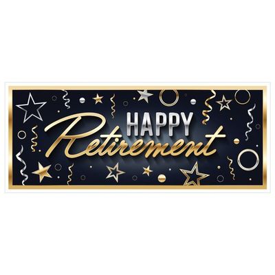 Happy Retirement Oversized Banner 30" X 6'