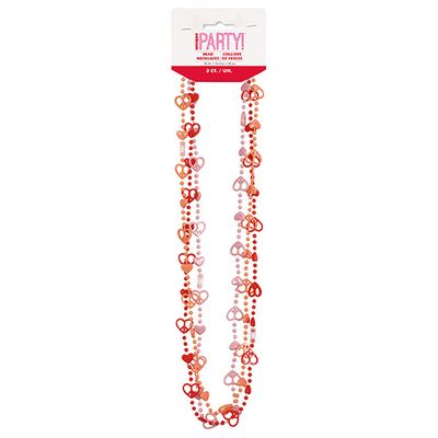 Assorted Peace Sign Heart Beaded Necklace  3ct