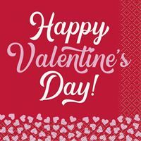 XOXO Valentine's Day "Happy Valentine's Day" Beverage Napkins  16ct