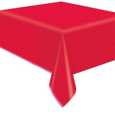 Red &amp; Pink Valentines Rectangular Foil Table Cover  54" x 84"