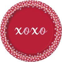 XOXO Valentine's Day "XOXO" Round 7" Dessert Plates  8ct