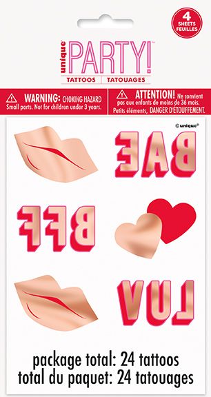 Valentine's Day Foil Tattoos  24ct
