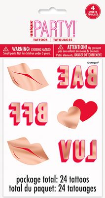 Valentine's Day Foil Tattoos  24ct