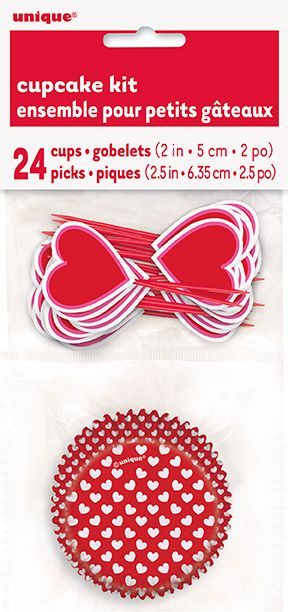 Valentine Heart Cupcake Kit  24pc
