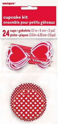 Valentine Heart Cupcake Kit  24pc