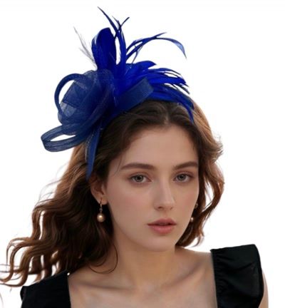 Classic Blue Feather Fascinator