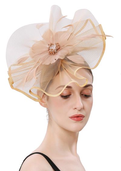 Beige Floral Fascinator