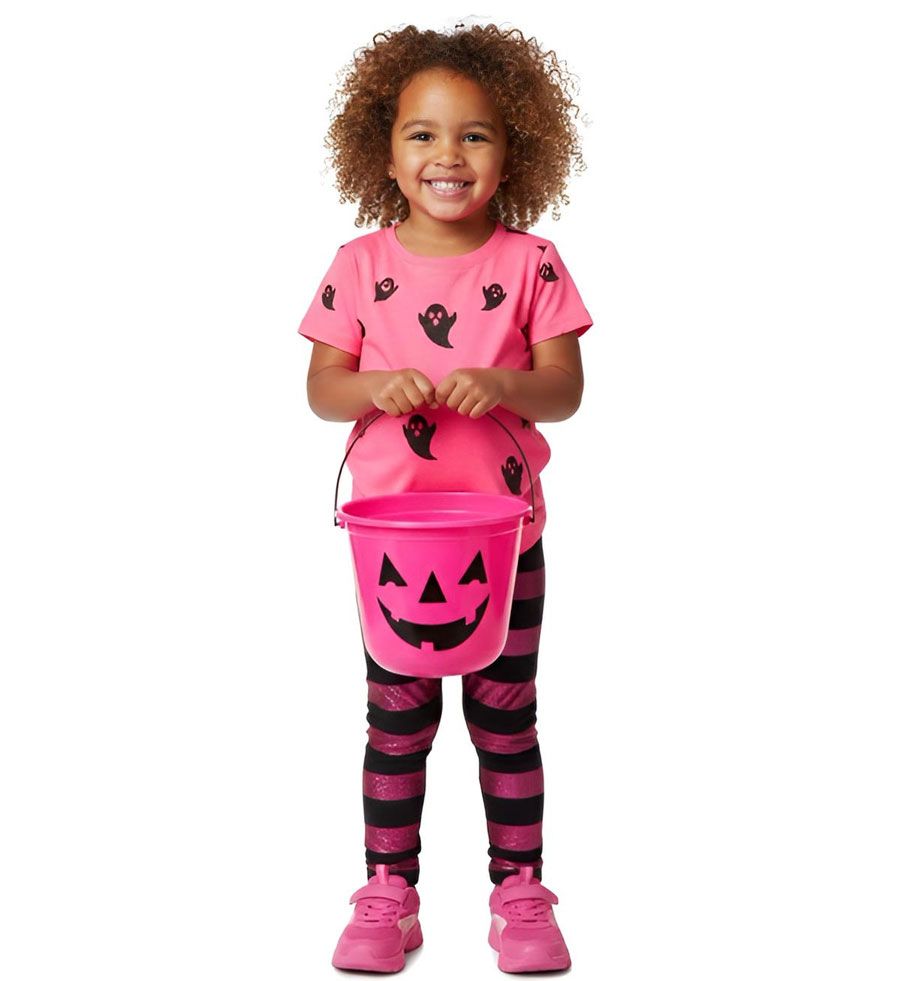 Pink Pumpkin Bucket 9"