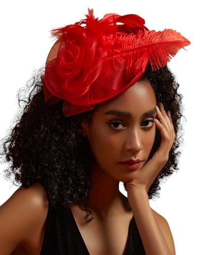 Elegant Red Floral Fascinator