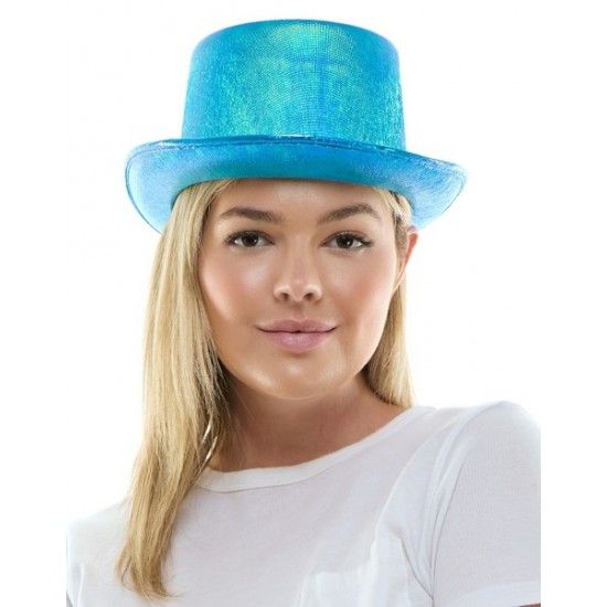 Metallic Opal Top Hat - Turquoise