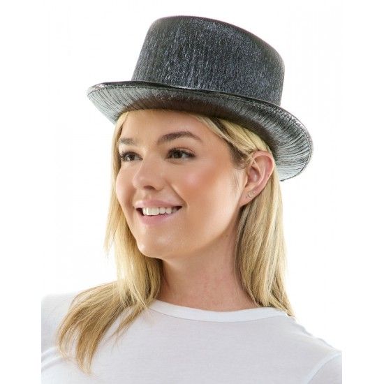 Metallic Opal Top Hat - Black