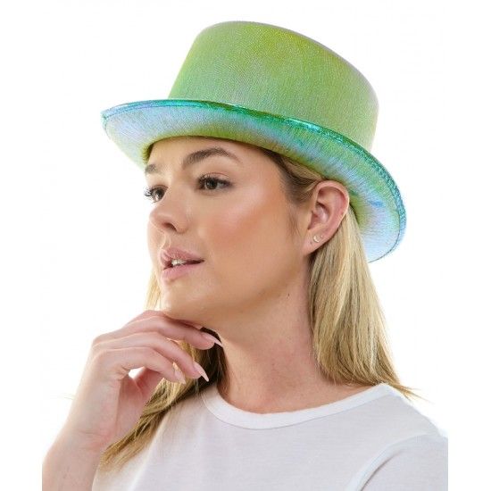 Metallic Opal Top Hat - Green
