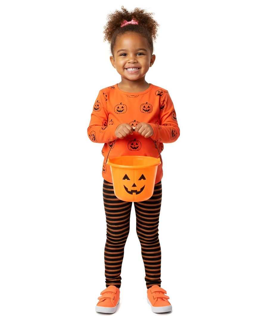 Orange Pumpkin Bucket 9"