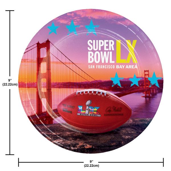 Super Bowl LX - 9" Plate  8Ct