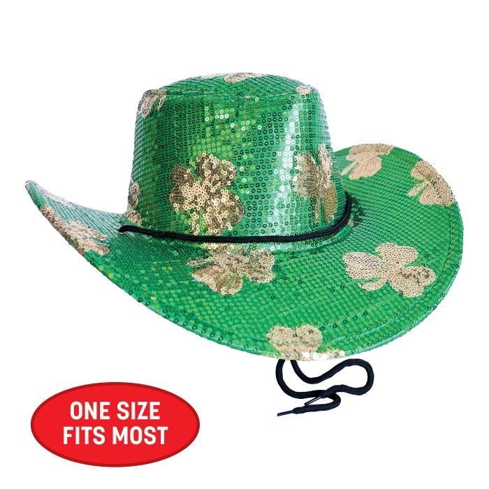 Sequined St. Patrick's Day Cowboy Hat