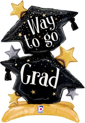 StandUps Grad Hats Air Filled Foil Balloon