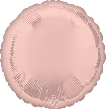 Pearl Pastel Pink Round - 18" Helium Filled Foil Balloon, Ribbon