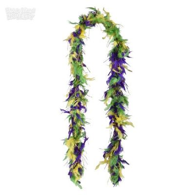 Mardi Gras Boa With Gold Tinsel - 6' 60g 1 Pc.