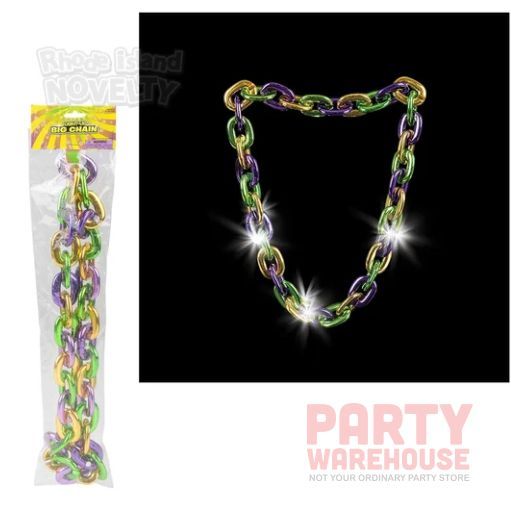 Light-Up Big Chain Mardi Gras Necklace - 38"