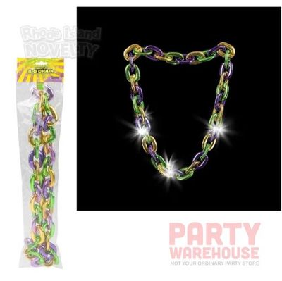 Light-Up Big Chain Mardi Gras Necklace - 38"
