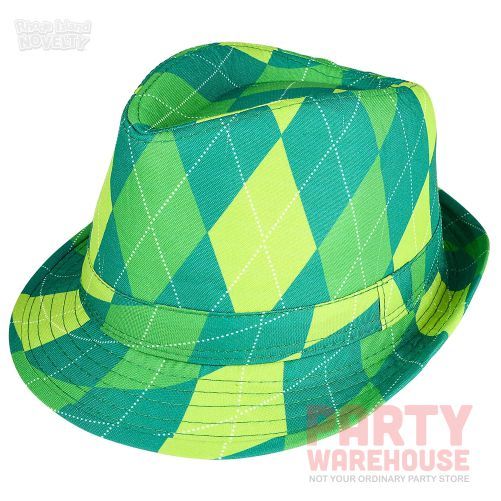 Green Plaid Fedora