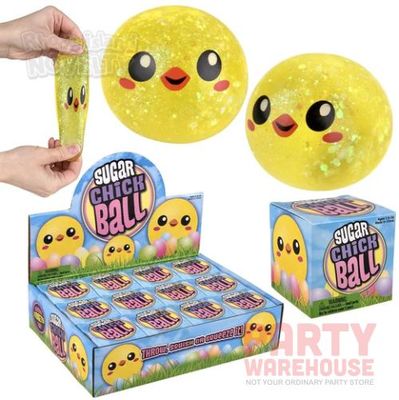 2.5" Easter Chick Sugar Ball - 12 Ct Box