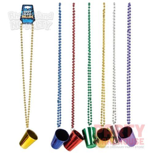 Shot Glass Beads 33" 7mm  - 12 Ct Poly Bag