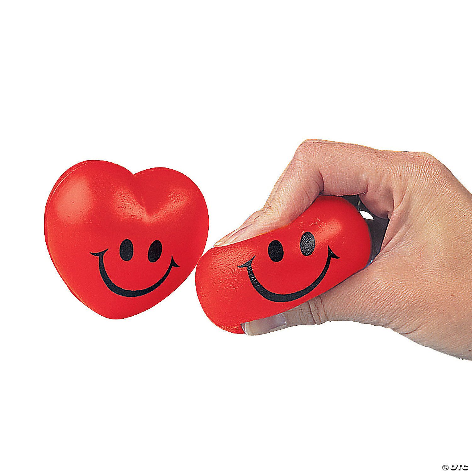 Smile Heart Shaped Foam Stress Ball - 12 Ct Poly Bag