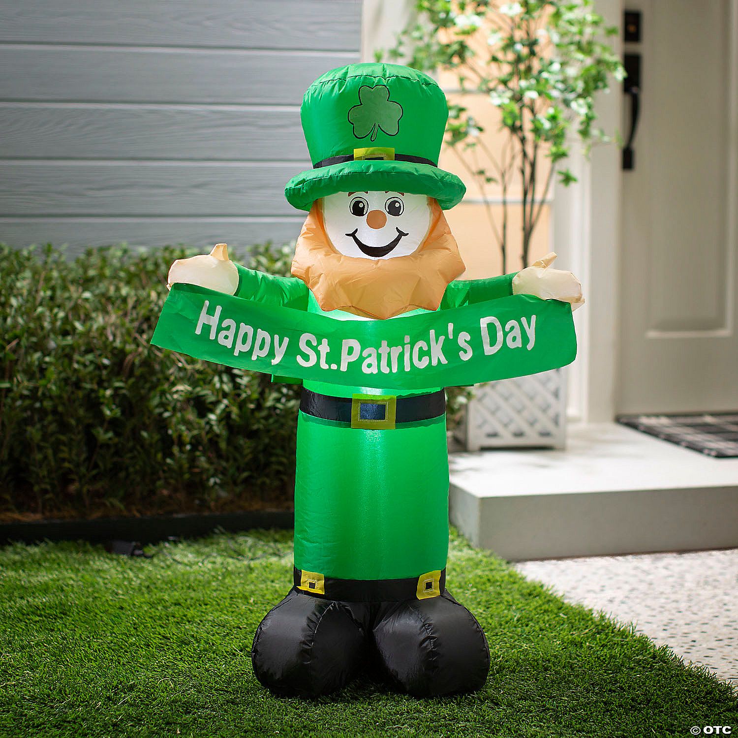 37" Happy St. Patrick’s Day Light-Up Inflatable Leprechaun Outdoor Yard Decoration