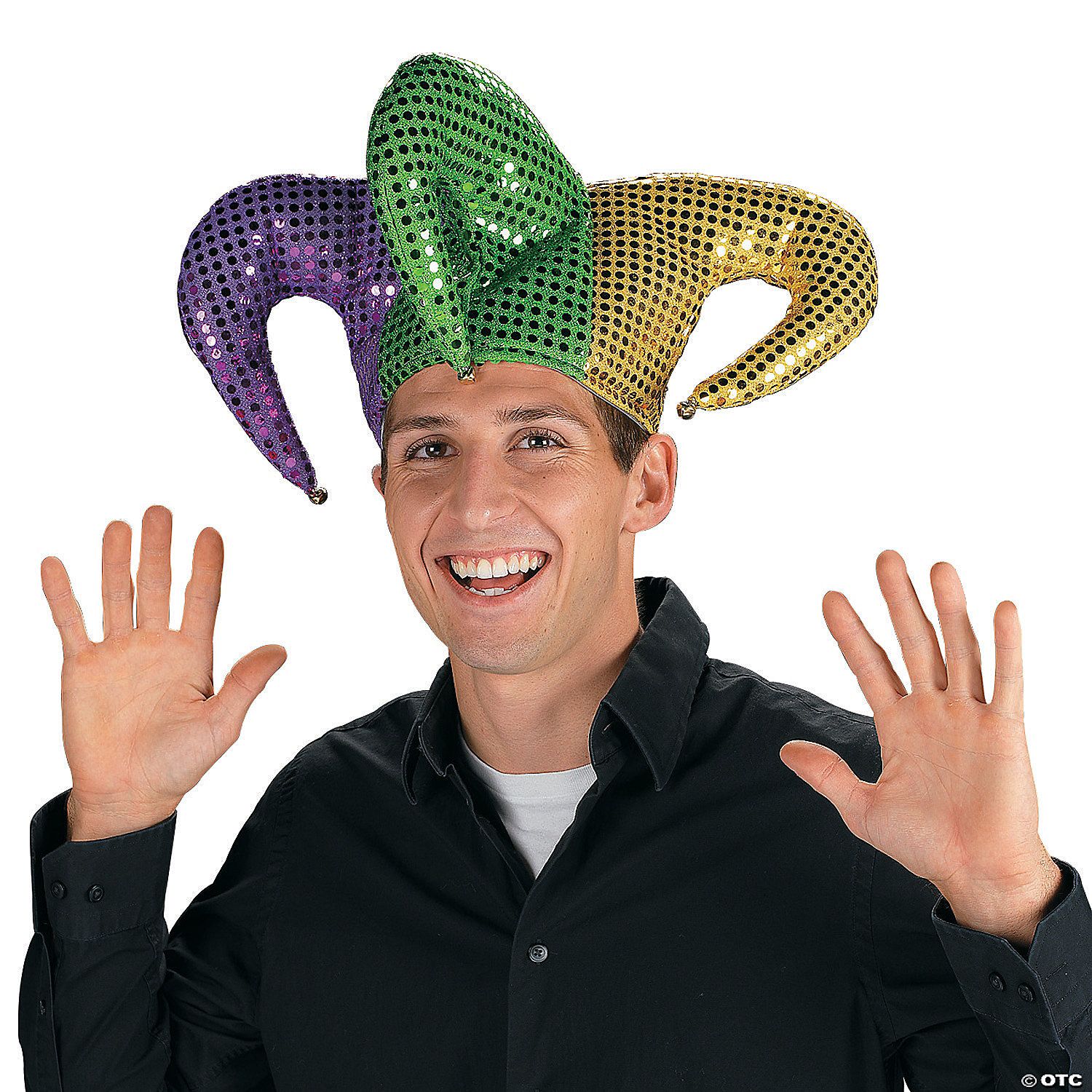 Polyester Mardi Gras Sequin Jester Hat